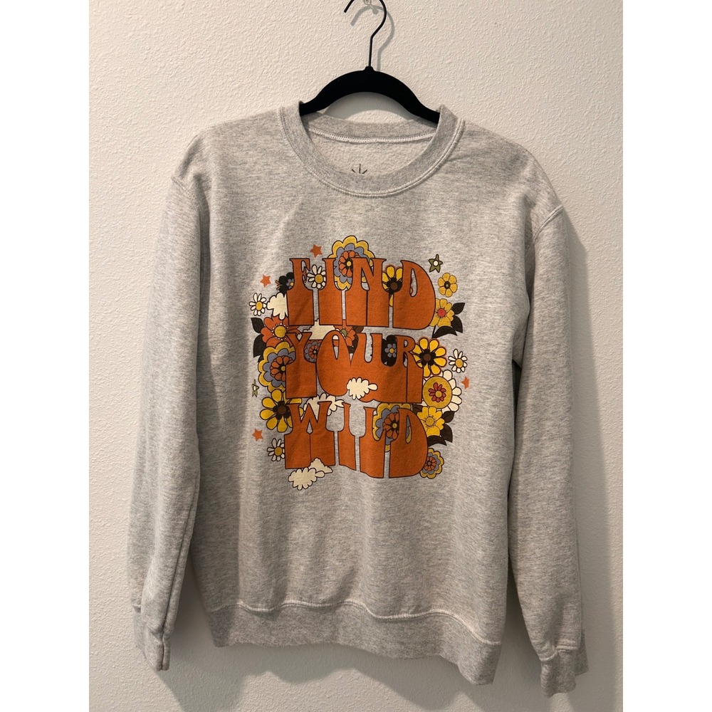 Life Clothing Co Find Your Wild Floral Graphic Sweatshirt‎ Heather Gray Small